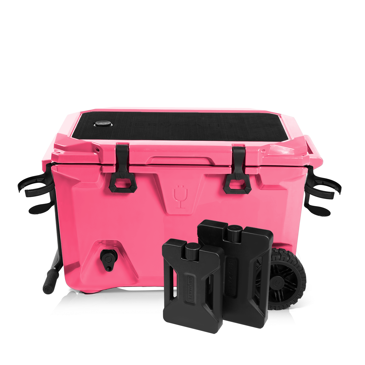 Br Tank 55-Quart Double Drink Holder Cooler Bundle | Neon Pink