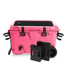 Br Tank 55-Quart Double Drink Holder Cooler Bundle | Neon Pink