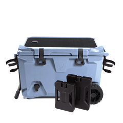 Br Tank 55-Quart Double Drink Holder Cooler Bundle | Denim